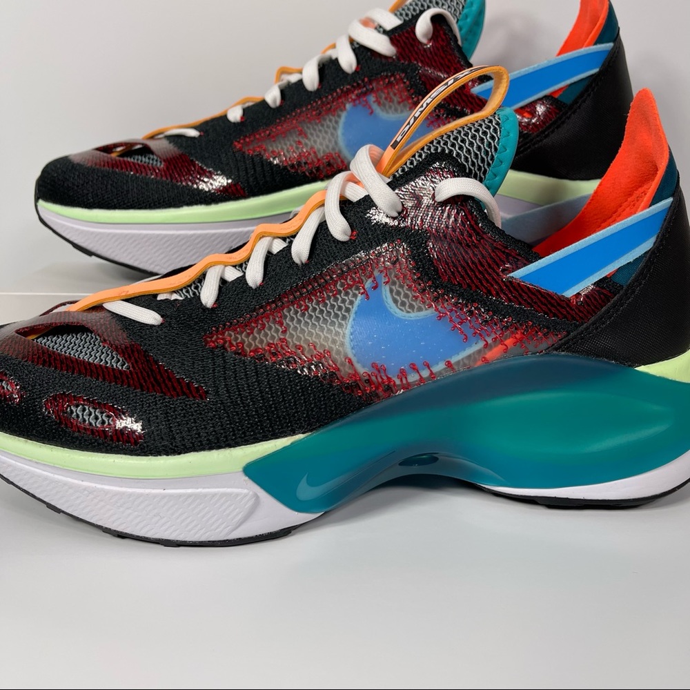 NIKE N110 D/MS/X DIMSIX FLYKNIT MENS RUNNING SHOES SIZE 10 BLACK BLUE RED NEW - Picture 7 of 10
